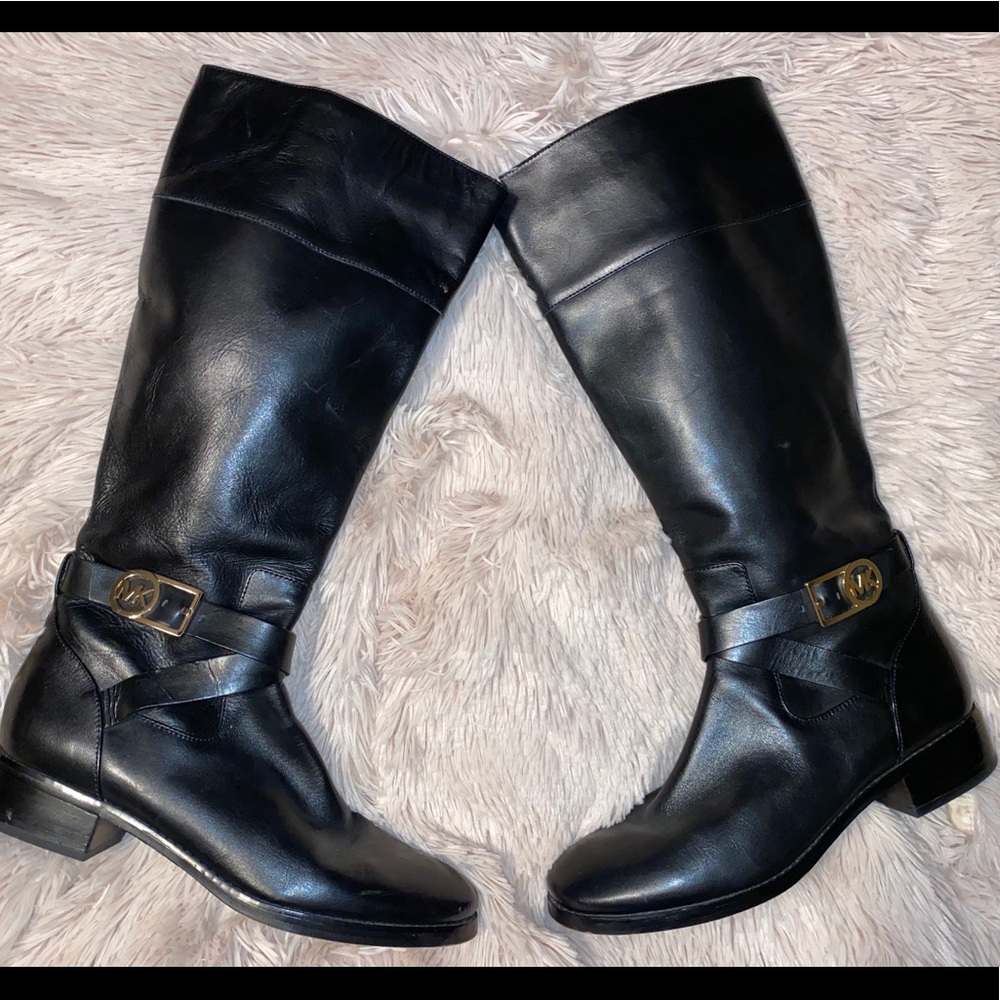 Michael Kors Tall Black Leather Boot